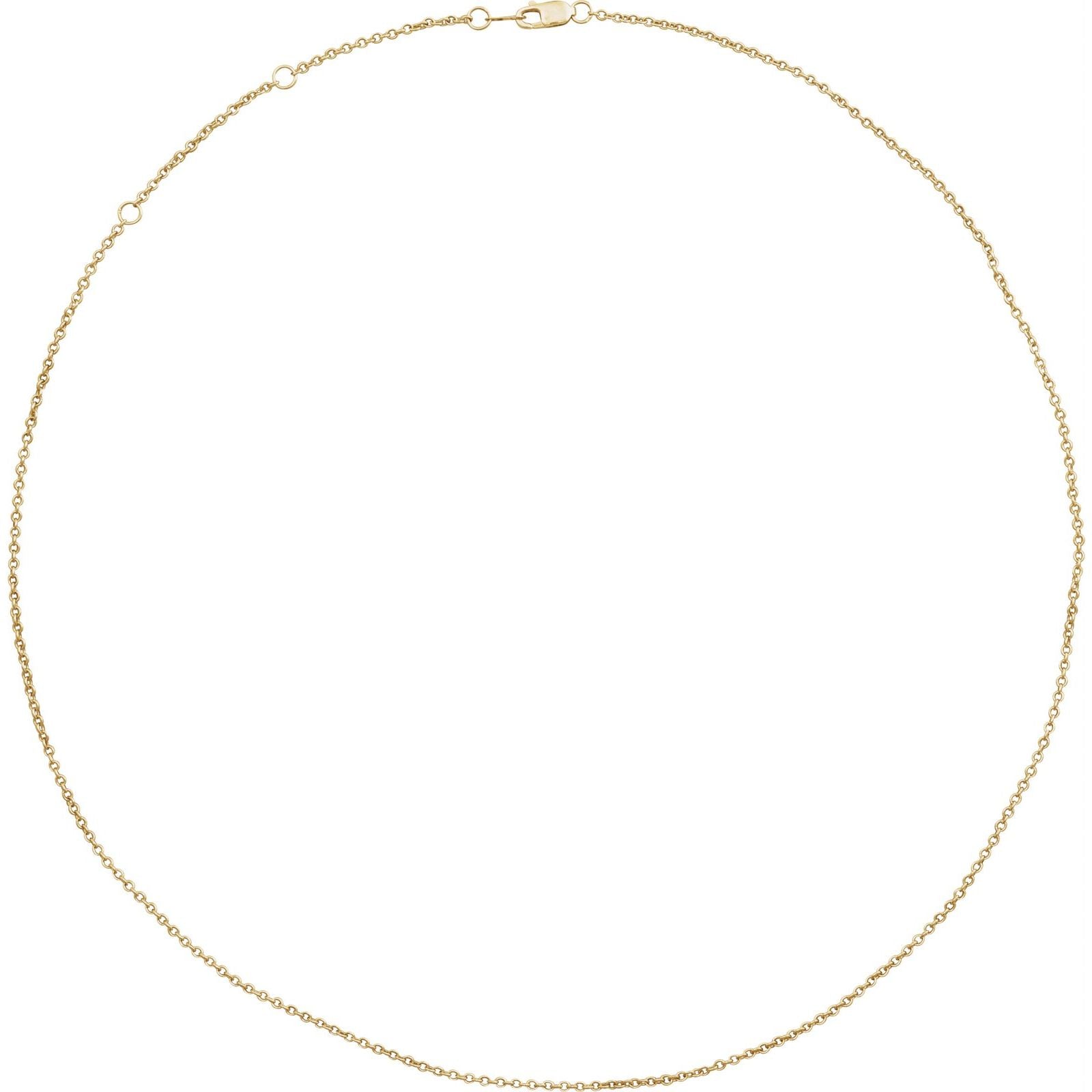 14K Yellow Gold 1.5mm Adjustable Cable Chain 16 to 18 inches