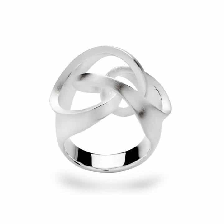 Sterling Silver Matte Finish Knot Ring by Bastian