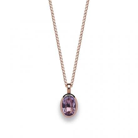 Rose Gold Plated Sterling Amethyst Pendant by Bastian