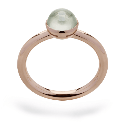 Rose Gold Plated Sterling Light Green Amethyst Cabochon Ring by Bastian