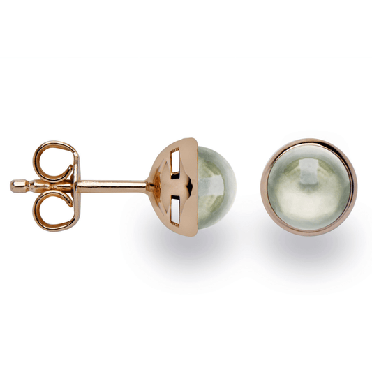 Rose Gold Plated Sterling Light Green Amethyst Ear Stud by Bastian