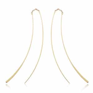 14K Yellow Gold Large Double Wire Dangle Earrings by Carla & Nancy B.