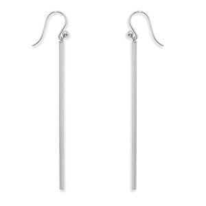 Sterling Silver Long Column Drop Threader Earrings by Carla & Nancy B.