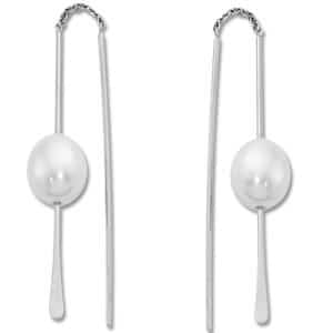 Sterling Silver Freshwater Pearl Threader Earrings by Carla & Nancy B.