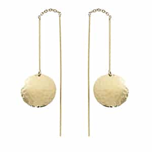 14K Yellow Gold Threader with Disc Earrings by Carla & Nancy B.