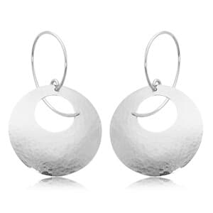 Sterling Silver Hammered Circle Earrings by Carla & Nancy B.