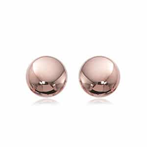 14K Rose Gold 8mm Flat Ball Stud Earrings by Carla & Nancy B.