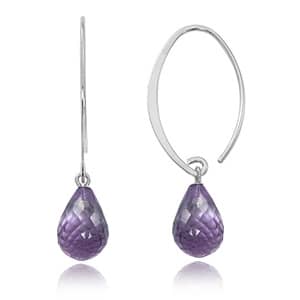 Sterling Silver Small Simple Sweep Amethyst Earrings by Carla & Nancy B.