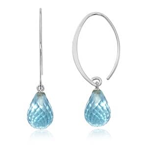 Sterling Silver Small Simple Sweep Blue Topaz Earrings by Carla & Nancy B.