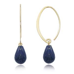 14K Gold Small Simple Sweep Lapis Earrings by Carla & Nancy B.