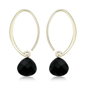 14K Gold Small Simple Sweep Onyx Earrings by Carla & Nancy B.