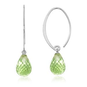 Sterling Silver Small Simple Sweep 9x6mm Peridot Earrings by Carla & Nancy B.