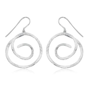 Sterling Silver Hammered Spiral Earrings by Carla & Nancy B.