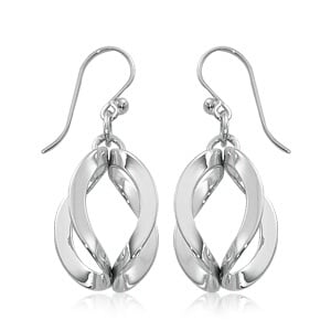 Sterling Silver Folded Double Circle Earrings by Carla & Nancy B.