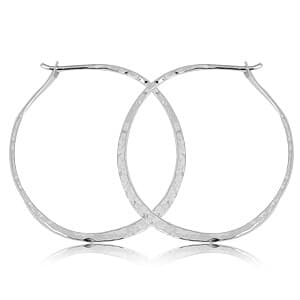 Sterling Silver Hammered Round Hoop Earrings by Carla & Nancy B.