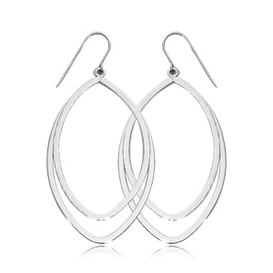 Sterling Silver Small Double Oval Drop Earrings by Carla & Nancy B.