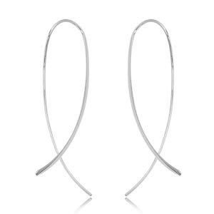Sterling Silver Cross Over Sweep Threader Earrings by Carla & Nancy B.
