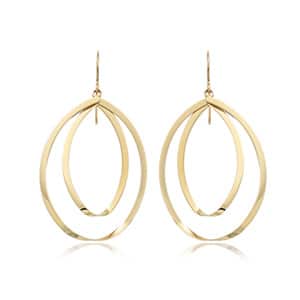 14K Yellow Gold Double Bottom Twist Drop Dangle Earrings by Carla & Nancy B.