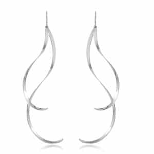 Sterling Silver Twist Flat Wire Drop Dangle Earrings by Carla & Nancy B.