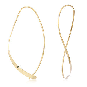 14K Yellow Gold Stylish Curved Sweep