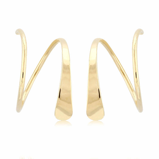 14K Yellow Gold Tapered Wire Cuff Earrings by Carla & Nancy B.