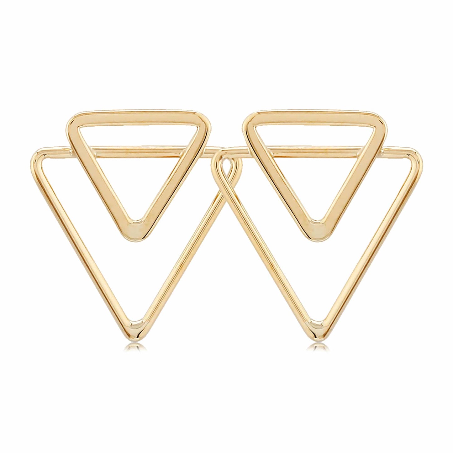 14K Yellow Gold Double Open Triangle Earrings by Carla & Nancy B.