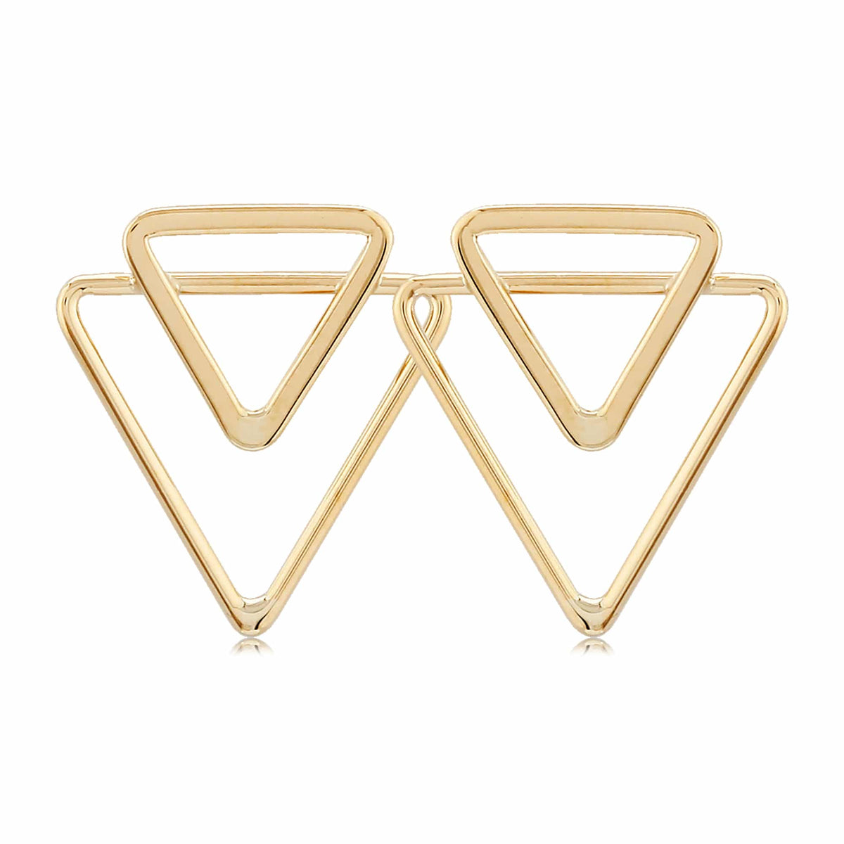 14K Yellow Gold Double Open Triangle Earrings by Carla & Nancy B.
