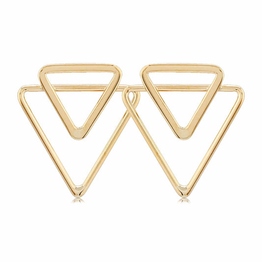 14K Yellow Gold Double Open Triangle Earrings by Carla & Nancy B.