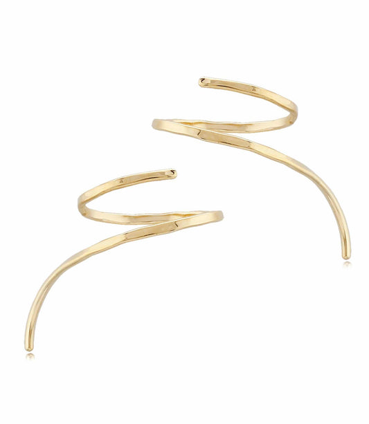 14K Yellow Gold Wire Weave Climber Earrings by Carla & Nancy B.