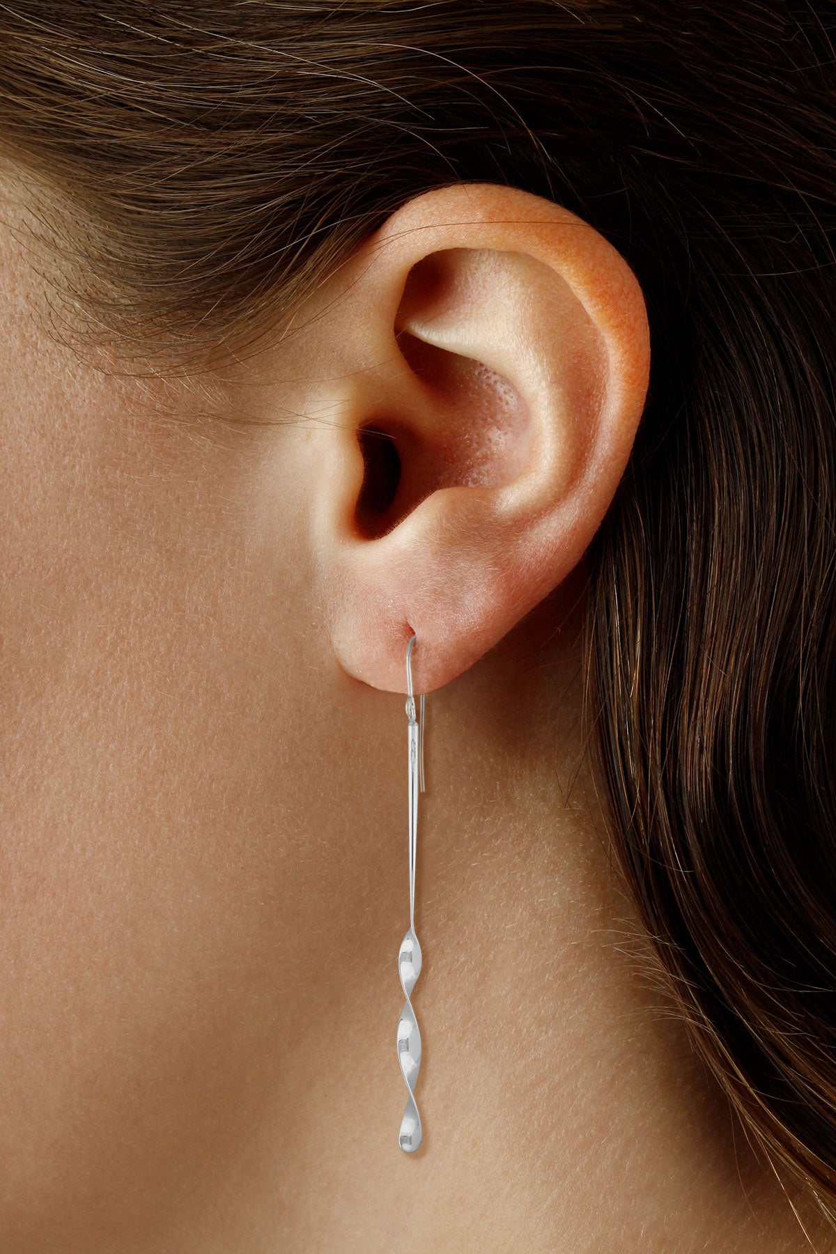 Sterling Silver Simple Twist Drop Earrings by Carla & Nancy B.