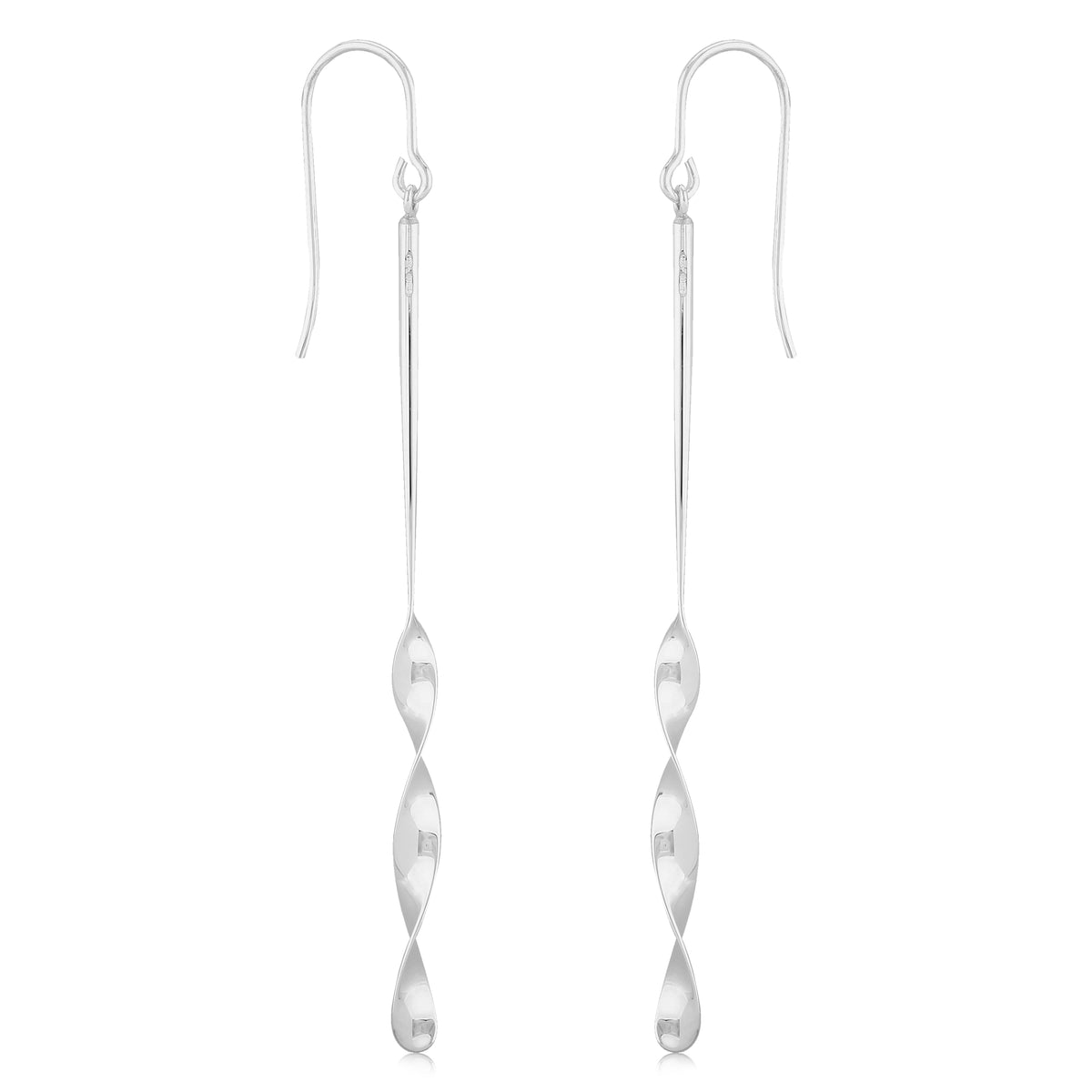 Sterling Silver Simple Twist Drop Earrings by Carla & Nancy B.