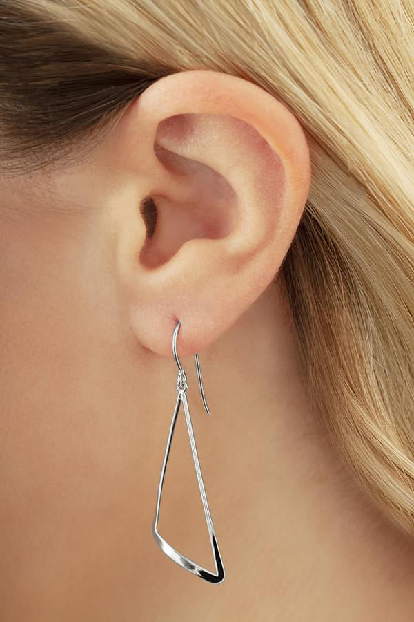 Sterling Silver Flat Triangle Drop Earrings by Carla & Nancy B.