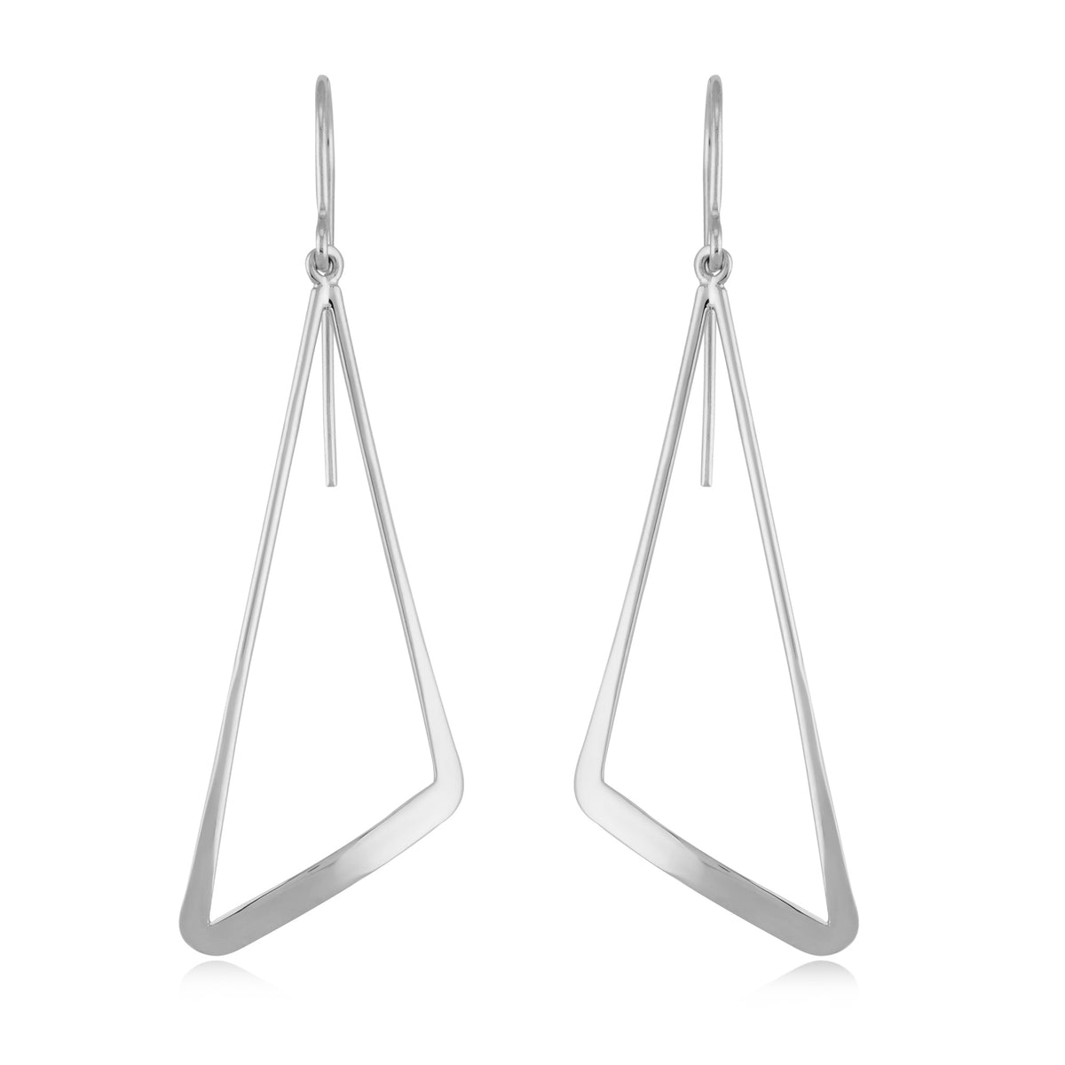 Sterling Silver Flat Triangle Drop Earrings by Carla & Nancy B.