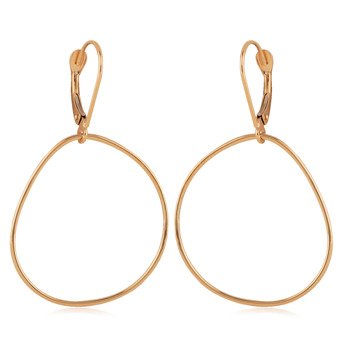14K Yellow Gold Abstract Circle Drop Earring