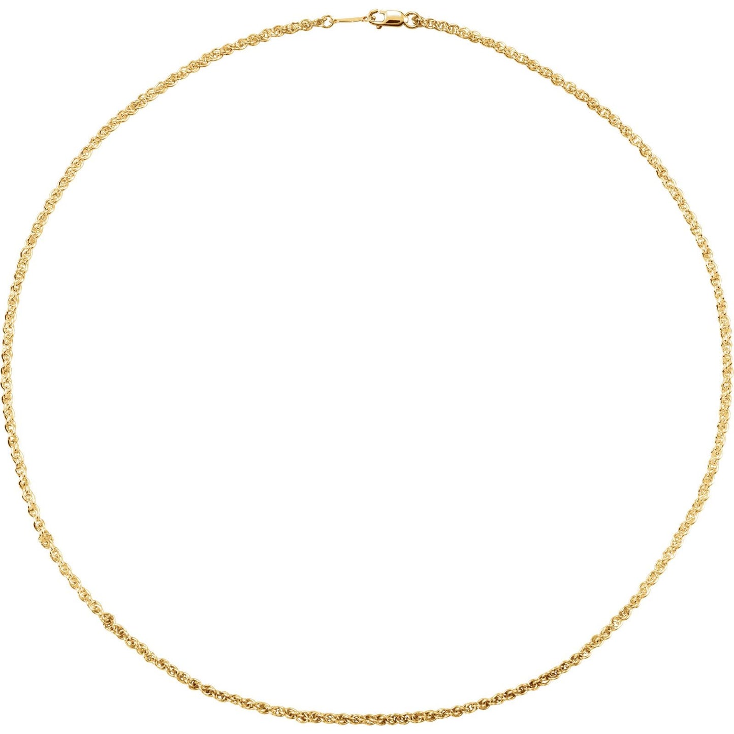 14K Yellow Gold 2mm Rope Chain 16 inches