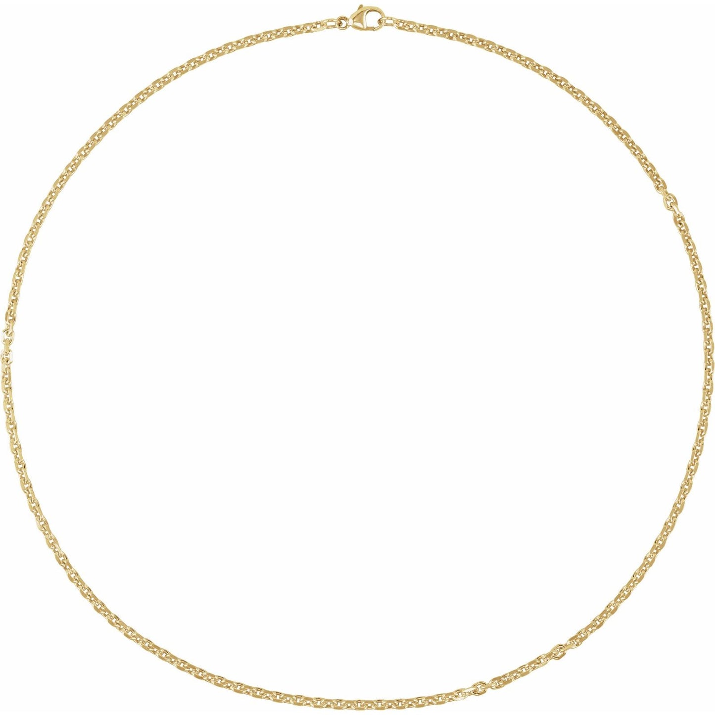14K Yellow Gold 2.44mm Diamond-Cut Cable Chain 18 inches