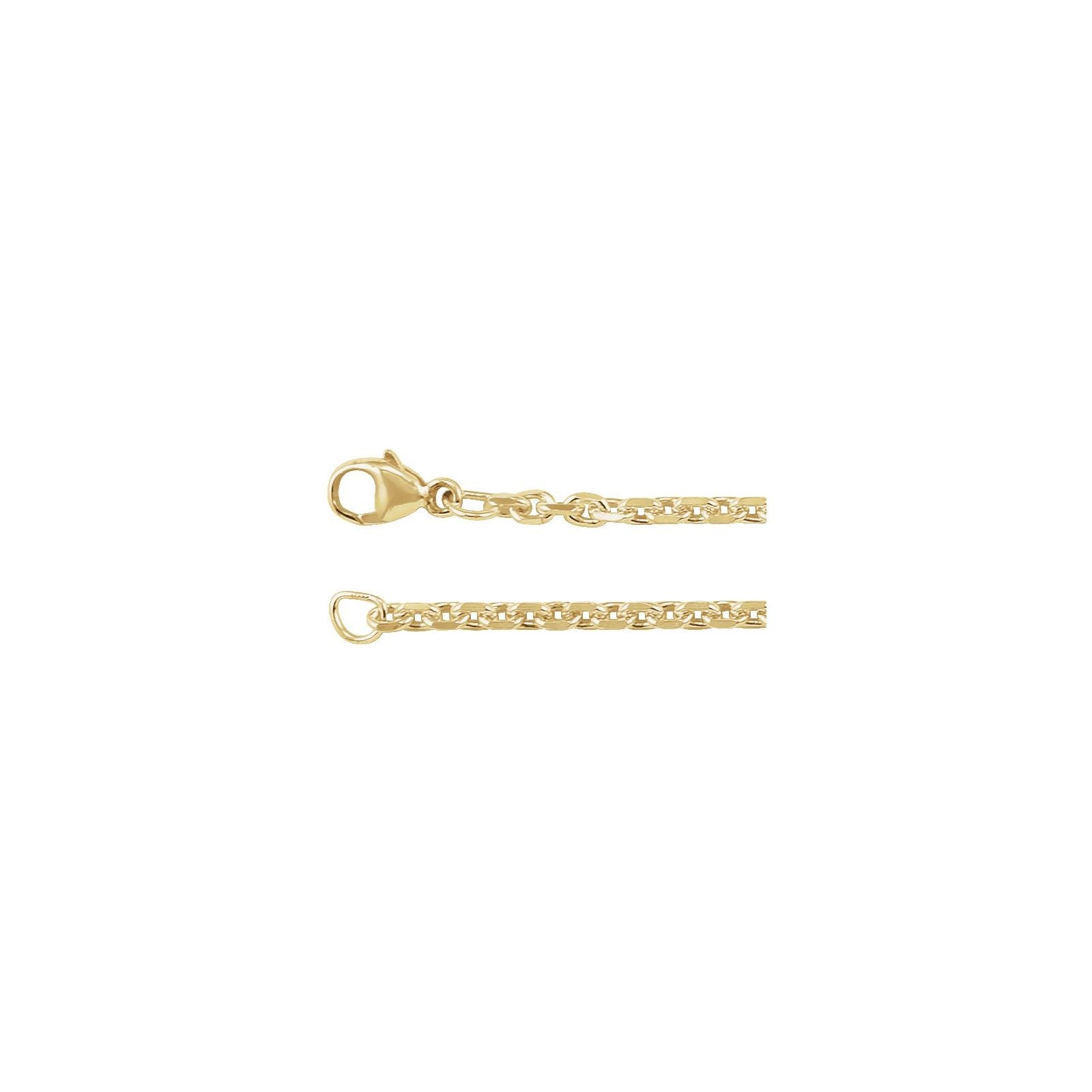 14K Yellow Gold 2.44mm Diamond-Cut Cable Chain 18 inches