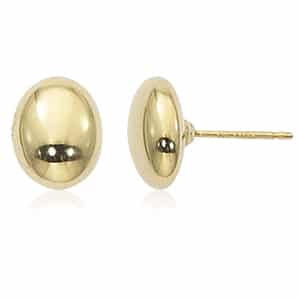 14K Yellow Gold Small Oval Stud Earrings by Carla & Nancy B.