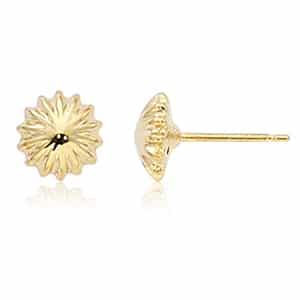 14K Yellow Gold Scallop Button Earrings by Carla & Nancy B.