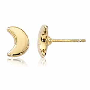 14K Yellow Gold 8mm Half Moon Stud Earrings by Carla & Nancy B.