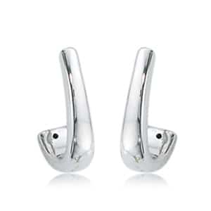 14K White Gold J  Post Hoop Earrings by Carla & Nancy B.