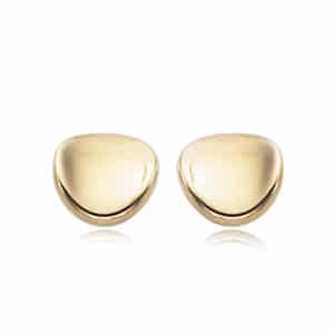 14K Yellow Gold 10mm Dapped Disk Earrings by Carla & Nancy B.