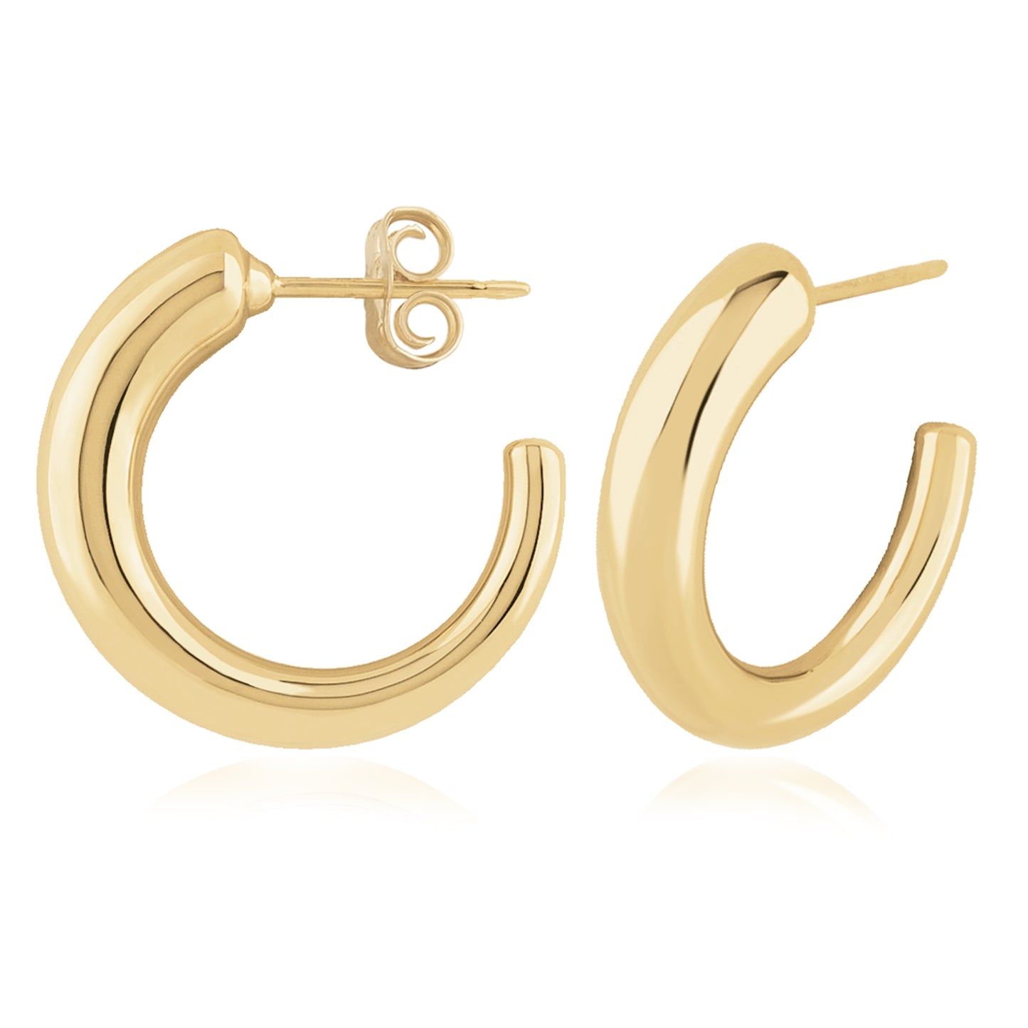 14k Yellow Gold Small Tapered Hoop