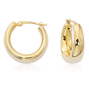 14K Yellow Gold Small Plain Round Hoop Earrings by Carla & Nancy B.