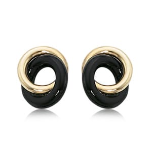 14K Yellow Gold Onyx Donut Earrings by Carla & Nancy B.