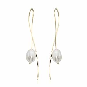 14K Yellow Gold Pearl Sweep Earrings by Carla & Nancy B.