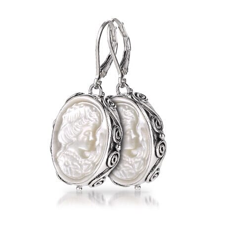 Sterling Silver Mother of Pearl Earrings by Sara Blaine