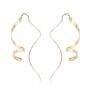 14K Gold Twirling Curl-Threader Earrings by Carla & Nancy B.