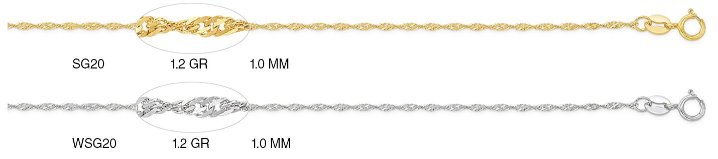 14K Gold Singapore Chain