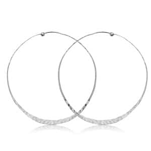 Sterling Silver Twist Hammered Hoop Earrings by Carla & Nancy B.